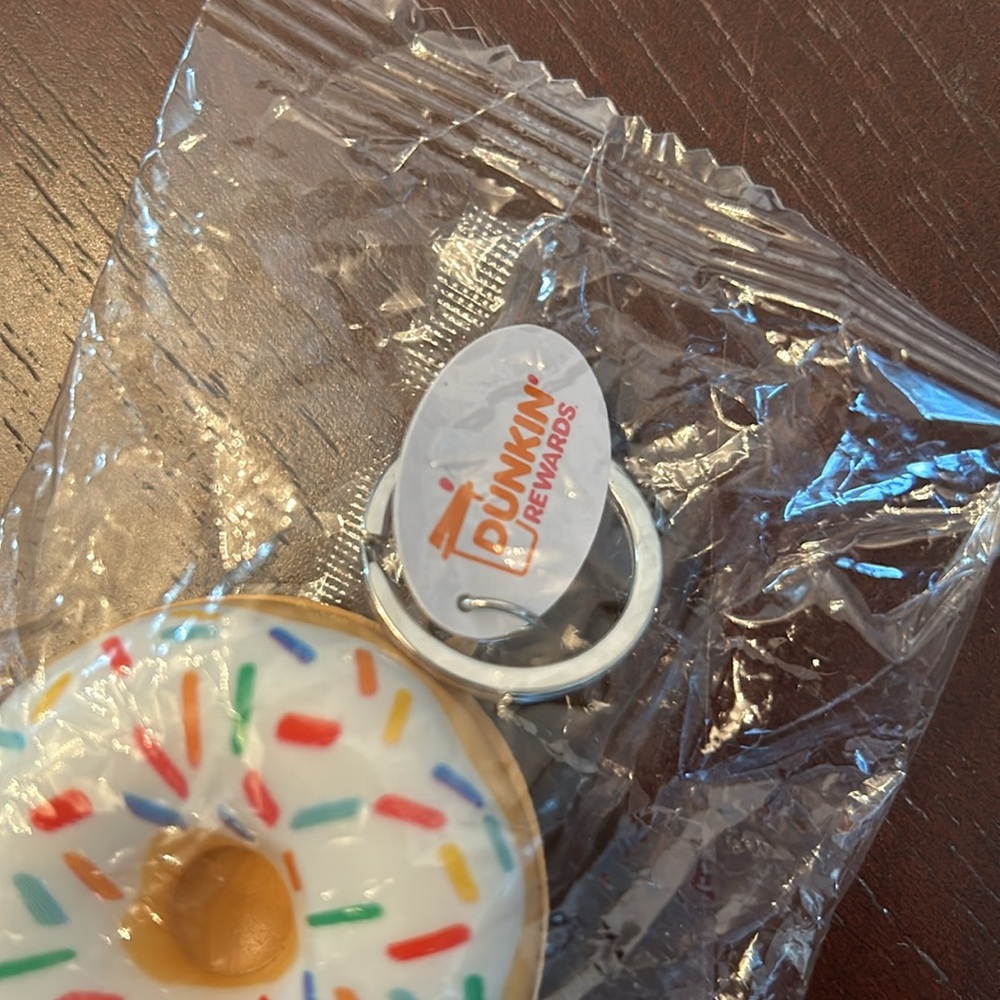 Dunkin Donuts Keychain with Colorful Sprinkles - Picture 2 of 4